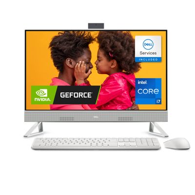 Dell Inspiron 7710 All in One - 27-inch FHD (1920 x 1080) Touchscreen Display, Intel Core i7-1255U, 32GB DDR4, 1TB SSD, NVIDIA GeForce MX550, Intel Wi-Fi 6E, Dell Services, Windows 11 Pro - White