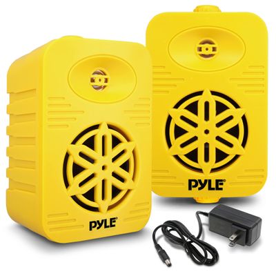 Pyle Bluetooth Indoor Outdoor Speakers Pair - 300 Watt Dual Waterproof 4 2-Way Full Range Speaker System w/ 1/2 High Compliance Polymer Tweeter - Home, Boat, Marine, Deck, Patio, Poolside - PDWRBT46YL