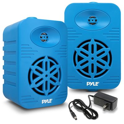 PyleUsa Bluetooth Indoor Outdoor Speakers Pair-300 Watt Dual Waterproof 4 2-Way Full Range Speaker System w/ 1/2 High Compliance Polymer Tweeter-Home, Boat, Marine, Deck, Patio,Poolside - PDWRBT46BL