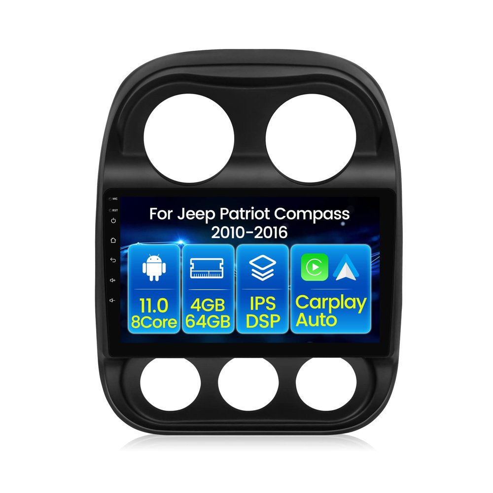 Fellostar Android 12 Radio for Jeep Patriot Compass 2010-2016 Built in Wireless Carplay Android Auto Stereo GPS Navigation Head Unit WiFi DSP IPS 4+64GB