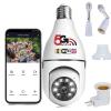 ENFOURCLASS Light Bulb Camera, 5g 2.4ghz Wireless Light Bulb Camera Security Camera, 360 Degree Panoramic Wireless Connector HD1080P Night Vision Light Socket Camera for Home, Baby, 4-Pack view 1