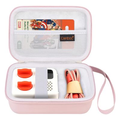 Canboc Carrying Case Compatible with Yoto Mini (2024 Edition) Bluetooth Travel Audio & Music Player, Mesh Pocket fit Audiobook Cards, Music Player Storage Bag, Pink (Case Only)