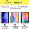 ALILANG Case for Samsung Galaxy Tab A7 10.4 Inch Case 2022/2020 (SM-T500/T505/T507/T509) with Stylus, Multiple Viewing Angles PU Leather Flip Stand Cover for Samsung Tab A7 -Golden view 2