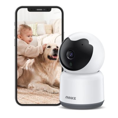 ANNKE 2K Pet Camera Indoor with Phone App, 360 Pan/Tilt WiFi Camera with Human Motion Detection, 2-Way Audio, Night Vision, Baby Camera Monitor for Home Security, 2.4Ghz WiFi,Cloud/SD Storage-MIPC App