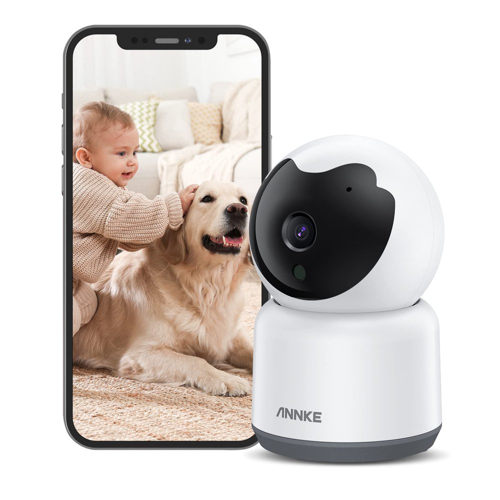 ANNKE 2K Pet Camera Indoor with Phone App, 360 Pan/Tilt WiFi Camera with Human Motion Detection, 2-Way Audio, Night Vision, Baby Camera Monitor for Home Security, 2.4Ghz WiFi,Cloud/SD Storage-MIPC App