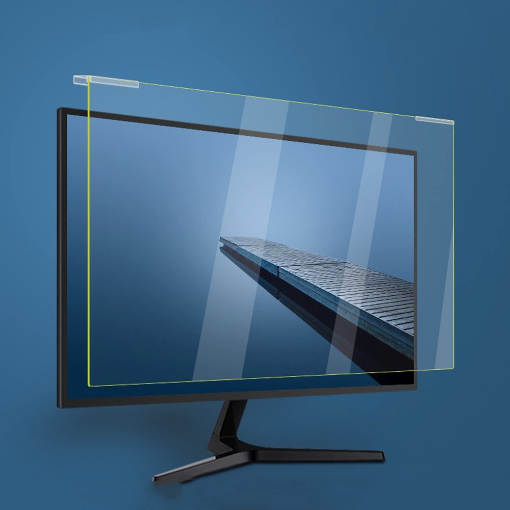 WLWLEO 17-28 Inch Computer Screen Protector Film, Anti Blue Light/Anti-Scratch/Shielding UV Filter Film, Removable Screen Protector Panel Compatible with LG/Dell/HP/Acer/Samsung,22 inch