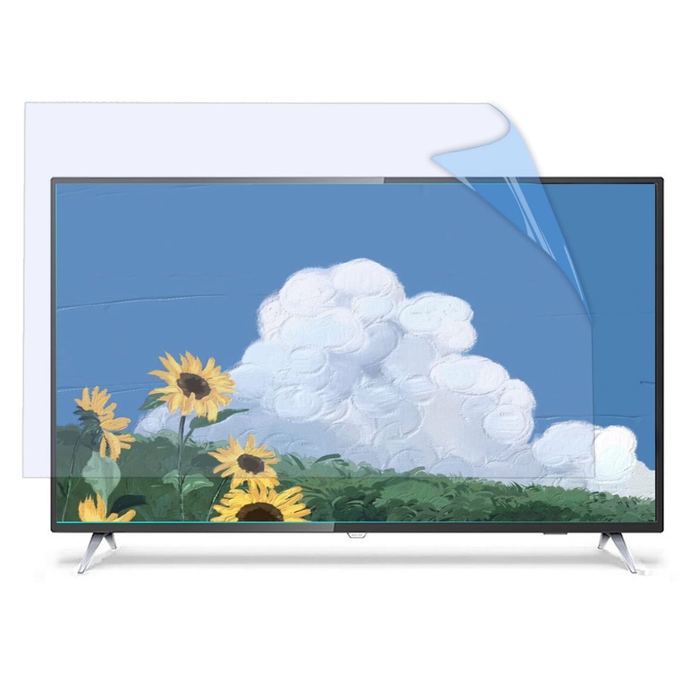 CUNIO 32-75 Inch TV Screen Protector, Anti-Blue Light Glare TV Film, Indoor & Outdoor TV Anti Radiation Frosted Film for LCD, LED, 4k OLED & QLED HDTV / 50in 1095x616mm