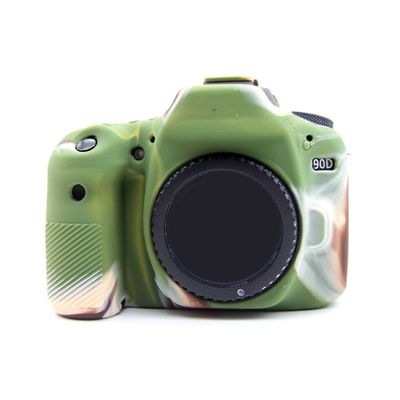 Camera Soft Silicone Case Bag Camouflage Green Rubber Armor Skin Body Cover Protector for Canon EOS 90D Digital SLR Camera