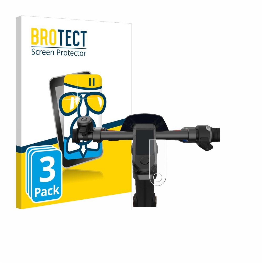 brotect Glass Screen Protector Film Compatible with NIU KQi3 Pro (3 Pack) - Glass-Foil 9H Protection [Scratch Resistant, High Clarity]
