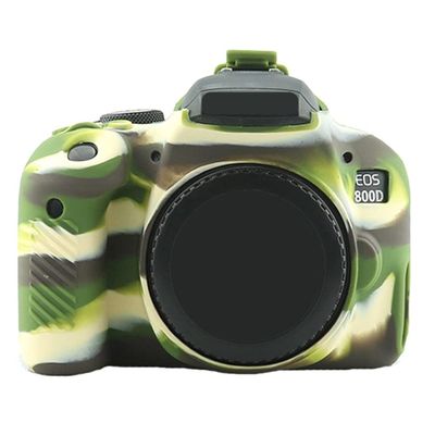Camera Soft Silicone Case Bag Camouflage Green Rubber Armor Skin Body Cover Protector for Canon EOS 800D DSLR Camera