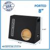 8" Single Vented/Ported Sub Box Subwoofer Enclosure Speaker Box Ground Shaker view 2