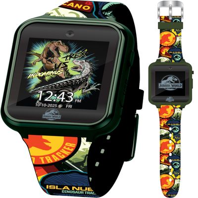 Jurassic World Kids Interactive Smart Watch with Touchscreen, Camera, Games, Pedometer, Alarm Fun Learning Digital Watch for Boys & Girls  Jurassic-Themed Silicone Strap  Fits Wrists 5.5-8
