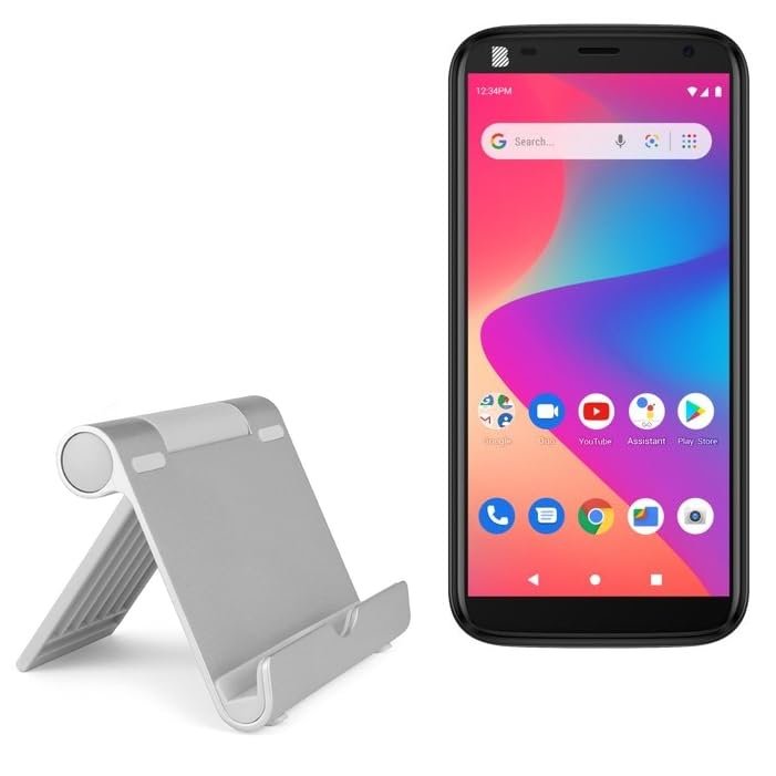 BoxWave Stand and Mount Compatible with BLU J7L - VersaView Aluminum Stand, Portable, Multi Angle Viewing Sturdy