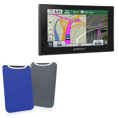 BoxWave Case Compatible with Garmin Nuvi 2689 - SlipSuit, Soft Slim Neoprene Pouch Protective Case Cover - Super Blue/Charcoal Grey (Reversible)