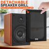 Pyle 6.5" Home Audio Speakers, 2-Way Passive Bookshelf, 240W Max Power, 1" Silk Dome Tweeter, Composite Woofer, Gold Plated 5 Way Binding Post, Rubber Surrounds, Beautiful Wood Grain Finish - Pair view 4