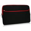 BoxWave Case Compatible with MobileDemand xTablet T1150 - SoftSuit with Pocket, Soft Pouch Neoprene Cover Sleeve Zipper Pocket - Jet Black with Red Trim view 2
