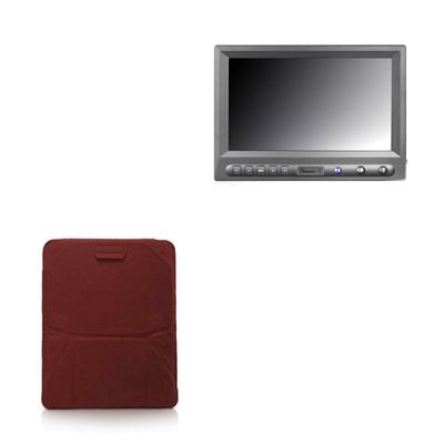 BoxWave Case Compatible with Avinair AV-FPV-819W - Velvet Pouch Stand, Velour Slip Sleeve Built-in Foldable Kickstand - Burgundy