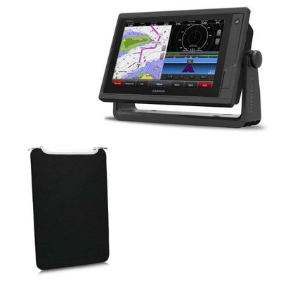 BoxWave Case Compatible with Garmin GPSMap 922 - SlipSuit, Soft Slim Neoprene Pouch Protective Case Cover - Jet Black