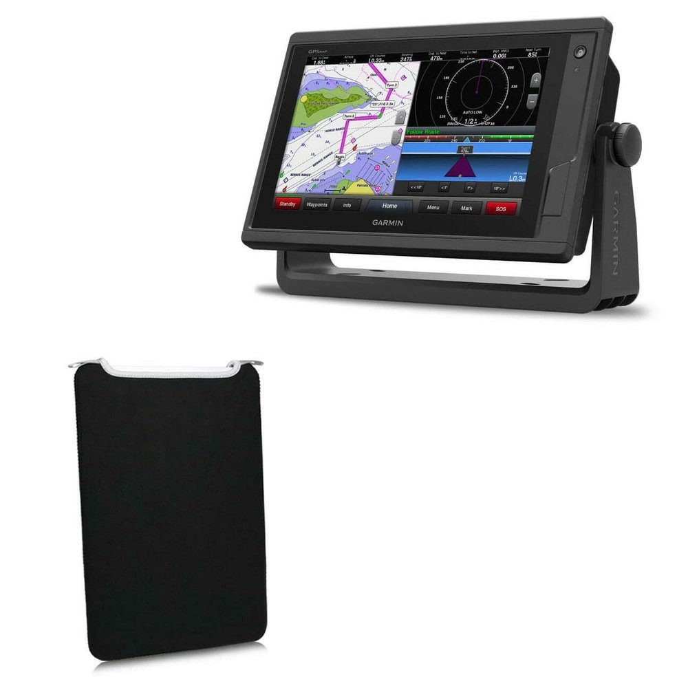 BoxWave Case Compatible with Garmin GPSMap 922 - SlipSuit, Soft Slim Neoprene Pouch Protective Case Cover - Jet Black