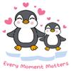 Adhesive Vinyl Art 20" x 21" Mother and Nestling Penguin Animals Home Wall Decoration Sticker Every Moment Matters Quotes Design Kids Bedroom Nursery Wall Decal view 1
