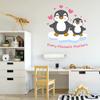Adhesive Vinyl Art 20" x 21" Mother and Nestling Penguin Animals Home Wall Decoration Sticker Every Moment Matters Quotes Design Kids Bedroom Nursery Wall Decal view 2