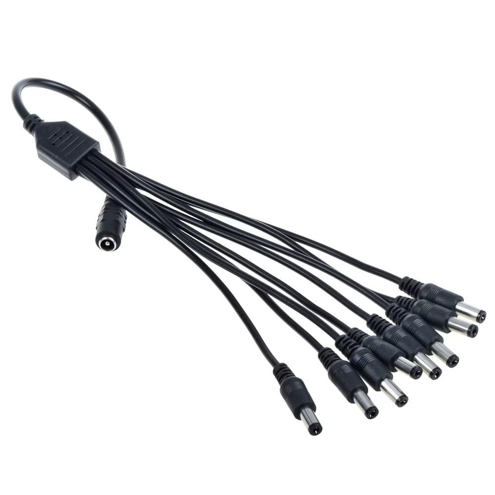 Ddkxndb OD5.5mm Jack to 8Plug Splitter Conncetor Power Cord for Secuirty CCTV Camera DVR