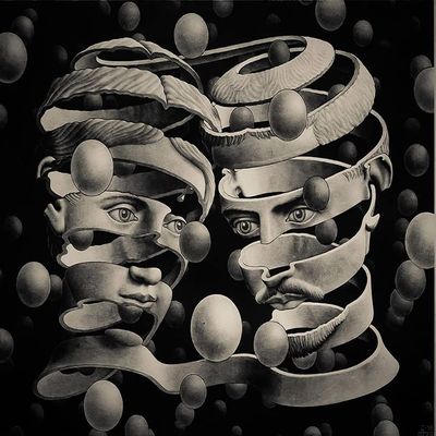 M.C. Escher : Bond of Union : 1956 : Archival Quality Art Print