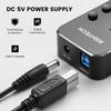 RSHTECH 4 Port Powered USB 3.0 Hub with 5V Adapter + ROSONWAY 4 Ports USB 3.1 Gen 2 Hub 10Gbps with 5V Power Adapter view 3