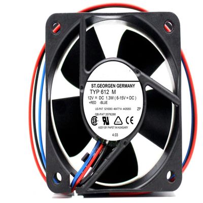 for TYP612M 12V 1.3W 60X60X25MM 3-Wire Cooling Fan