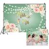 Yeele 8x6ft Miss to Mrs Bridal Shower Backdrop for Couples Wedding Pink Floral Champagne Diamond Ring String Lights Green Photography Background for Engagement Ceremony Party Decoration Supplies view 1
