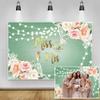 Yeele 8x6ft Miss to Mrs Bridal Shower Backdrop for Couples Wedding Pink Floral Champagne Diamond Ring String Lights Green Photography Background for Engagement Ceremony Party Decoration Supplies view 2