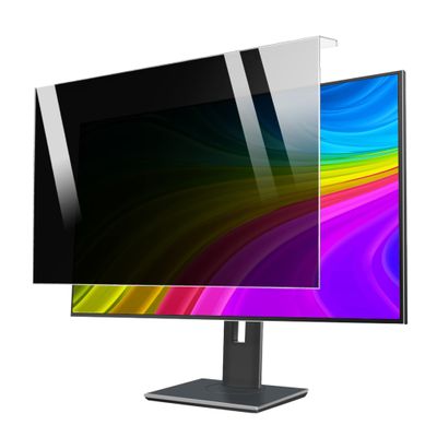CUNIO Hanging Privacy Screen Panel for 27 inches Computer Monitor, Anti Blue Light Privacy Screen Protector, Screen Panel Size 16:9 Aspect Ratio 14" Height x24.1 Width