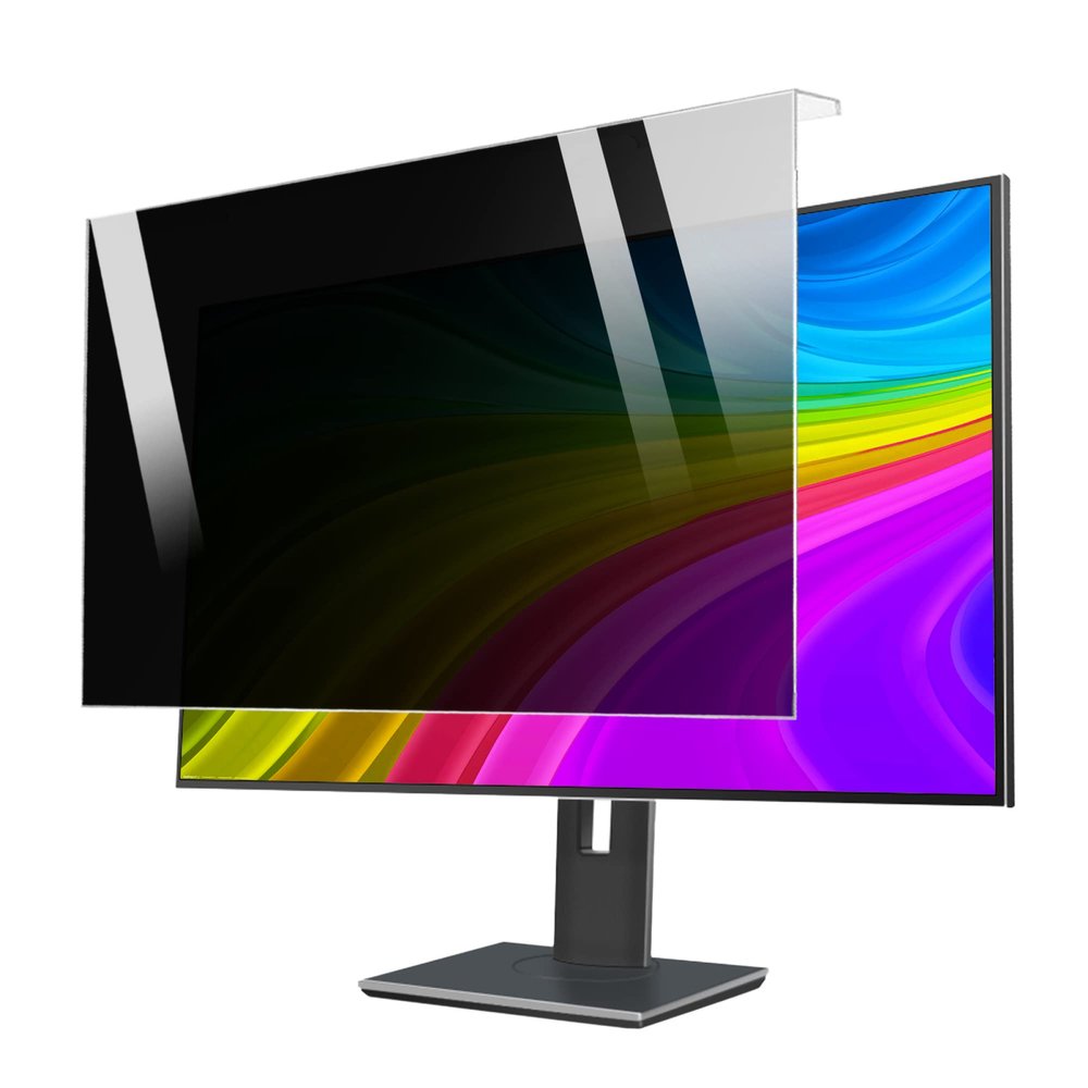 CUNIO Hanging Privacy Screen Panel for 27 inches Computer Monitor, Anti Blue Light Privacy Screen Protector, Screen Panel Size 16:9 Aspect Ratio 14" Height x24.1 Width