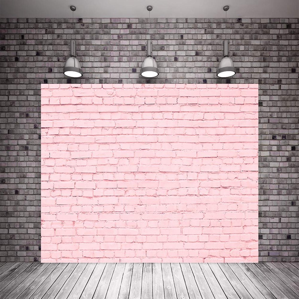 10x10ft Princess Pink Brick Wall Photography Backdrops Birthday Party Baby Show Bridal Show Photo Background for Studio Children Backdrop for Picture