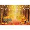 10x8ft Fall Forest Scenery Photography Backdrop Autumn Maple Leaves Pumpkin Sunflower Friendsgiving Background Autumn Thanksgiving Natural Scenery Landscape Leaves Festival Party Decor Banner view 3