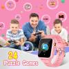 Sedzofan Smart Watch for Kids, Gift for Girls Age 6-12, 24 Puzzle Games HD Touchscreen Kids Watches with MP3 Music Video Pedometer Flashlight 12/24 hr Educational Toys for 8 10 12 Year Old Girl view 4