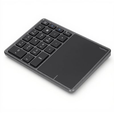 22 Keys Numeric Keypad, 2 in 1 Bluetooth 4.2 Number Pad with Touchpad, Portable Numeric Keypad for Computers(Iron Gray)