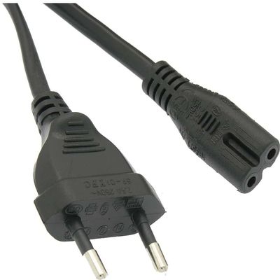 DIGITMON 6FT Universal European Compatible Power Cord 220V 2-Prong Figure-8 Non-Polarized Premium Cable
