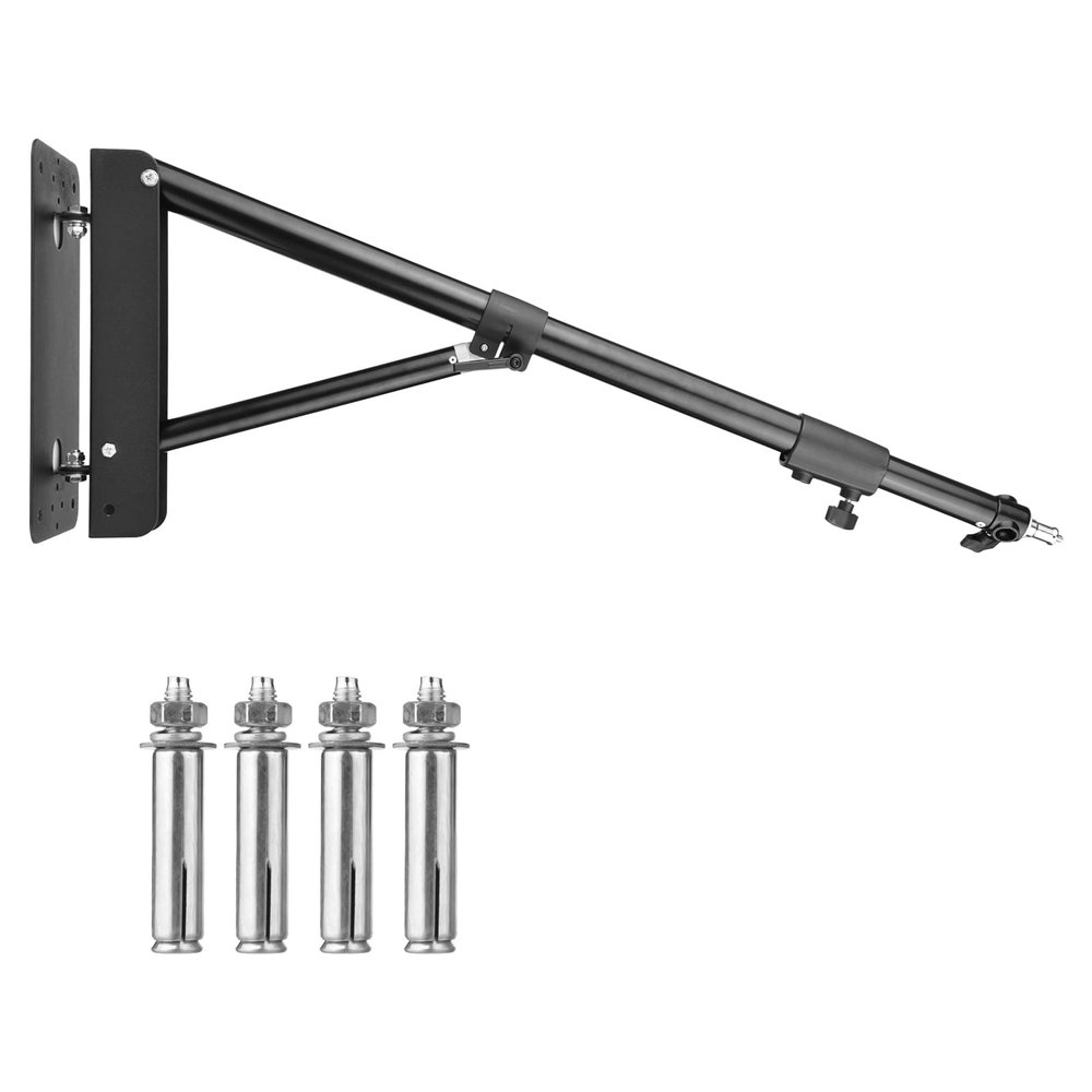 Andoer Wall Mounting Triangle Boom Arm Light Stand for Photography Strobe Light Monolight Softbox Reflector Ring Light Aluminum Alloy 5kg Load Capacity 180 Rotatable, Max. Length 180cm/ 70.9in