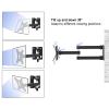 CTX006 Full Motion TV Wall Mount for 17-22 Inch TVs, 180 Adjustable Rotation TV Monitor Wall Mount Bracket, Up to 44lbs Heavy Duty Articulating Arms with Tilt & Swivel Function view 4