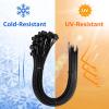 Black Zip Ties Heavy Duty 24 Inch Outdoor, 175lb Extra Large Cable Tie Wraps Long Plastic Wire Ties Wide Big Strong Thick Zipties 50 Pack view 4