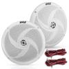 PyleUsa 8 Marine Vehicle Speakers Dual 2-Way 320W 4 Ohm Low Profile Waterproof Car Component Speaker System, 8 Oz Magnet, Voice Coil, for Custom Audio Boat, Truck, Watercraft, Mobile,Off-Road (White) view 1