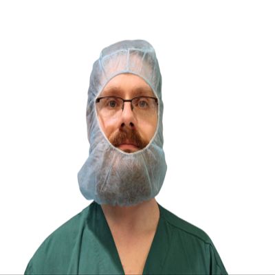 Endure Disposable Medical Hood and Beard Cover Blue, Perfect for Work, Shaving, Lab & Cooking (400)
