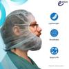 Endure Disposable Medical Hood and Beard Cover Blue, Perfect for Work, Shaving, Lab & Cooking (400) view 2
