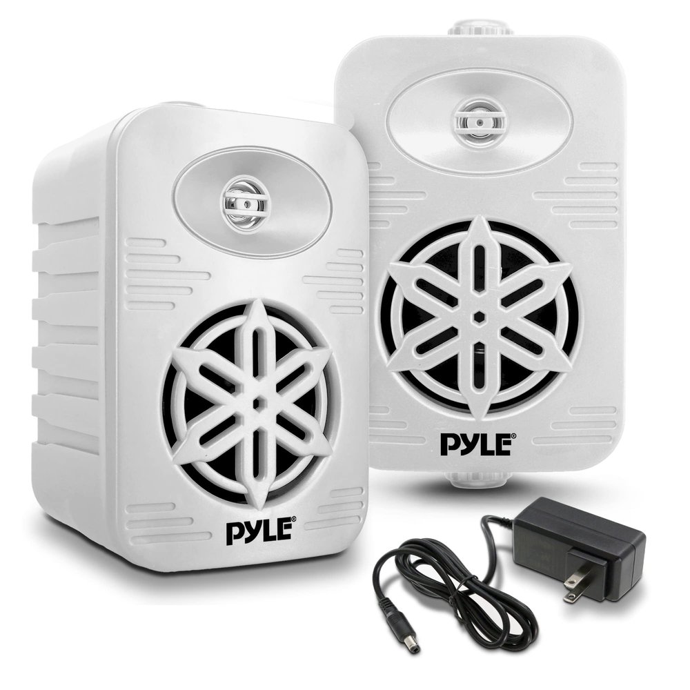 PyleUsa Bluetooth Indoor Outdoor Speakers Pair - 500 Watt Dual Waterproof 5.25 2-Way Full Range Speaker System w/ 1/2 High Compliance Polymer Tweeter - Home, Boat,Deck, Patio, Poolside - PDWRBT56WT