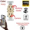 JOVISION USA HD 1080p Ivory Color Power Outlet Spy Camera Covert Receptacle AC DC Hidden Camera view 2