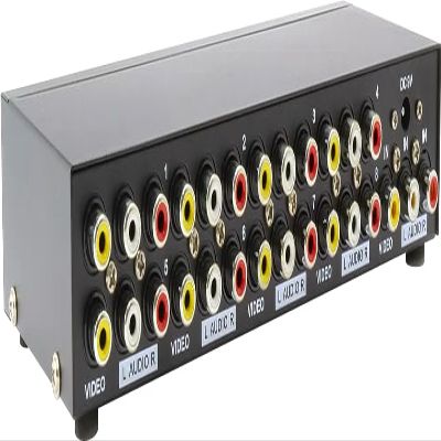 1 in 8 Out Composite RCA Video Audio Splitter