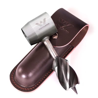 WEYLAND 1 1/2 Inch Bushcraft Settlers Tool - Survival Bushcraft Hand Auger Wrench - Bushcraft Gear and Equipment Scotch Eye Wood Drill Peg and Manual Hole Maker Multitool for Camping and Bushcrafting