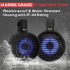 Pyle 8" Marine Wakeboard Waterproof Speaker - Single 2-Way Mini Box Speaker System with Built-in LED Lights, 8 Woofer, ABS Construction, Waterproof, Boats and Outdoor Use, Mounting Bracket Included view 3