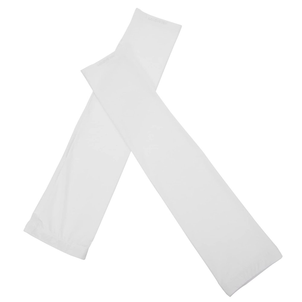 EXCEART 1pair Arm Protective Sleeves for Men and Women Breathable Ice Silk Uv Comfortable Sports Arm Cover for Outdoor Activities White